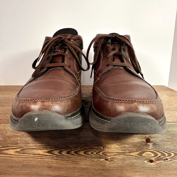 Clarks Leather Chukka Ankle Boots Mens 8.5 W Brown Lace Up Comfort Shoes Casual main image 9
